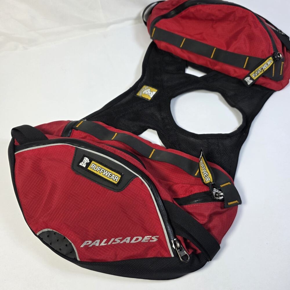 Ruffwear Palisades Dog Pack Small Red Saddlebags Hydration System No Harness